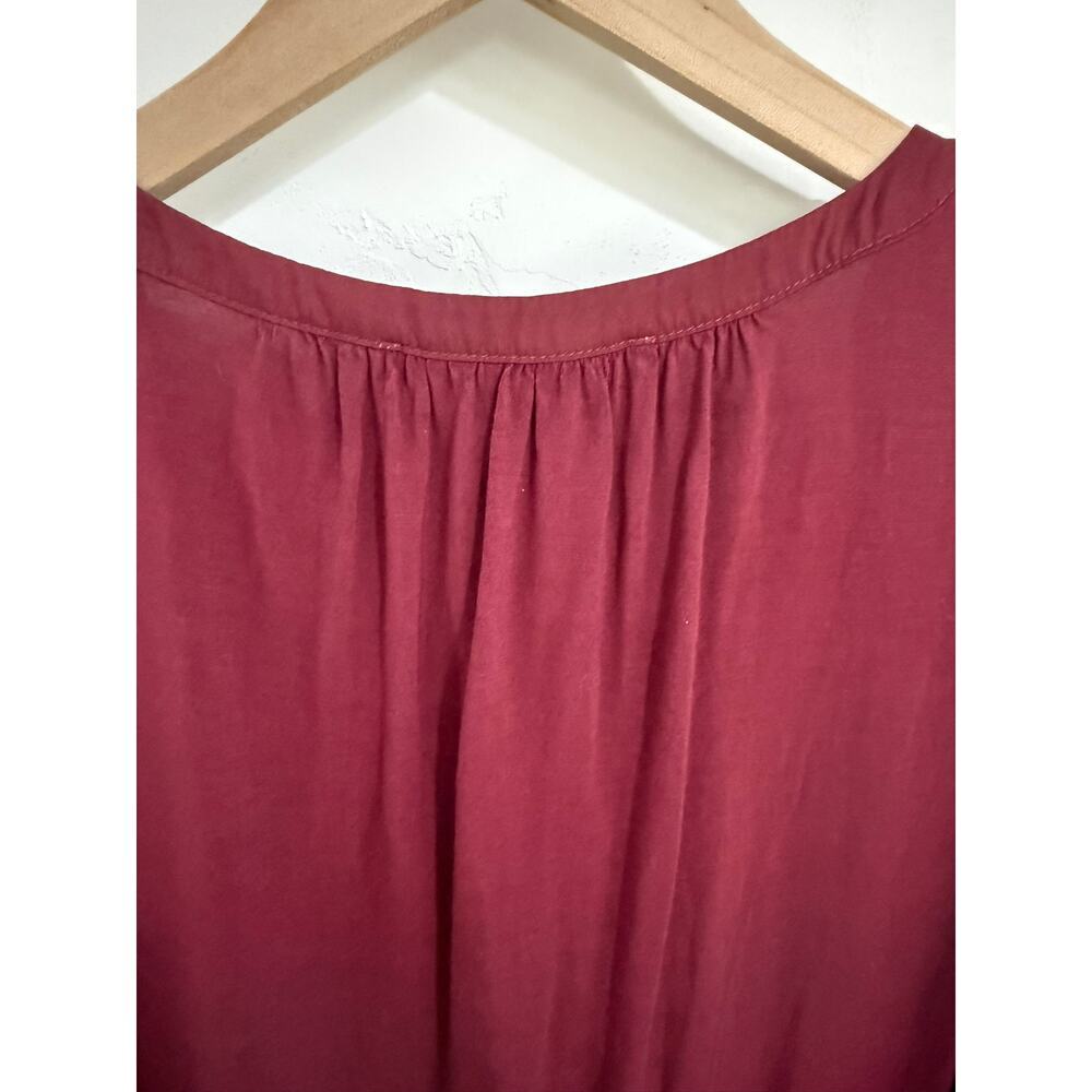 Loft Maternity Maroon Mixed Media Tank Womens L Pre-Owned - Picture 5 of 6
